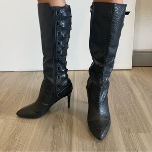 Carlos Santana Black Heeled Boots